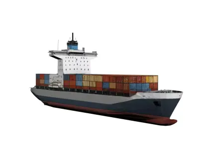 Generic Container Ship Low Poly Cargo Transport Vessel Low-poly 3D model