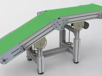 Height and Angle adjustable conveyor 3D model