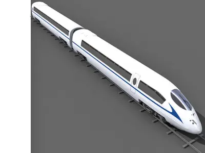 Blue Speed Train 3 3D model