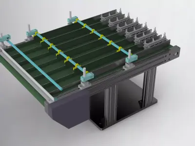 Split belt assembly line 3D model