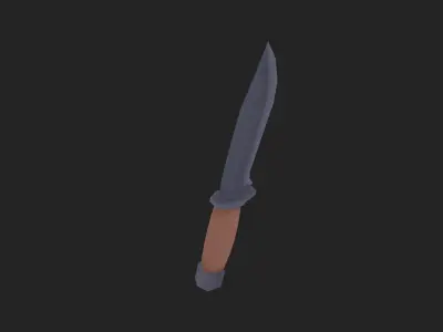 Painterly Hunting Knife Low-poly 3D model