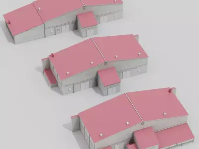 Aircraft Hangar Exterior Pack 2 Low-poly 3D model