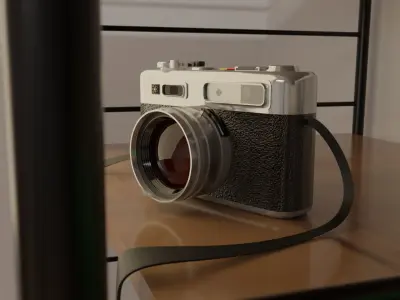 Vintage Camera Yashica Electro 35 Low-poly 3D model