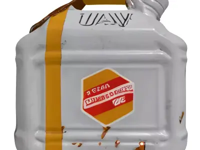 Distressed Metal Fuel Jerry Can 3D model