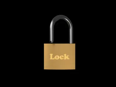 Realistic Looking Padlock with opening function Free low-poly 3D model