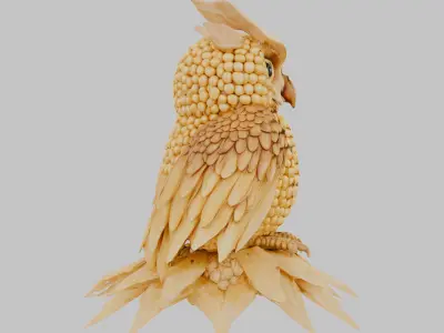 Corn Owl 3D Model Low-poly 3D model