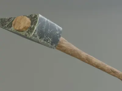 Medieval ax for game Low-poly 3D model