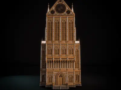 GOTHIC MODULAR BUILDING 7 Low-poly 3D model