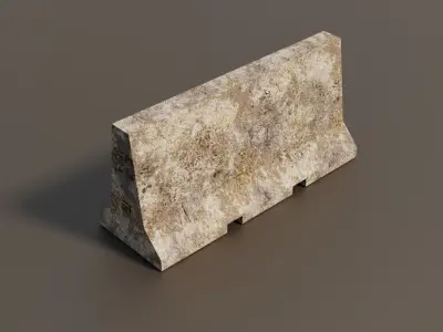 Concrete barrier  Low-poly 3D model