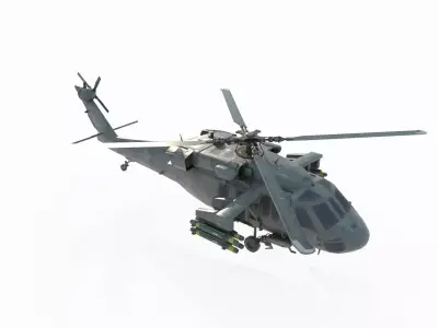 Science fiction weapon armed helicopter 3D model