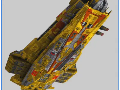 LowPoly Starship Cruiser Low-poly 3D model