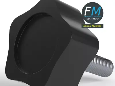 Knob with thread 1 3D model
