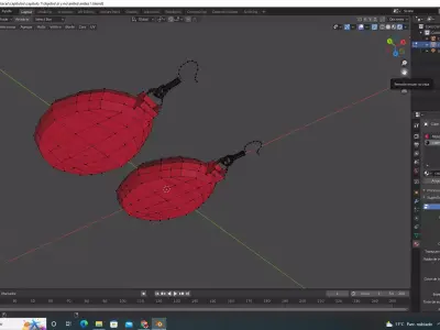 aretes two earrings in program 3D model