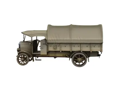 1910s Military Truck Vintage Army Transport Utility Vehicle 3D model