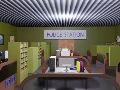 Police Station Interior  Low-poly 3D model