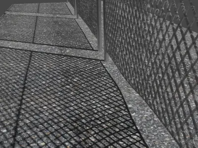 Military Fence Low-poly 3D model