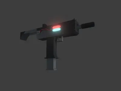 LowPoly Uzi gun Low-poly 3D model