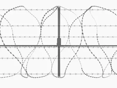 Barbed Wire Fence 3D model purchase