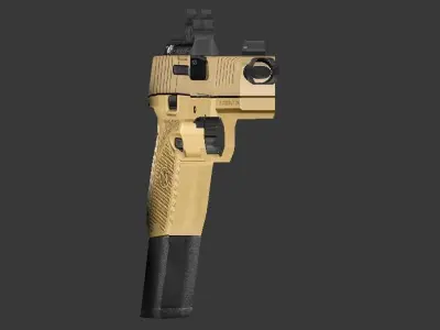 Low Poly FN 509 Midsize Tactical Pistol Low-poly 3D model