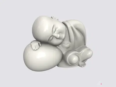 Sleeping monk figurine for 3D printing 3D print model