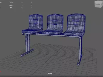 Waiting chair 05 3D model