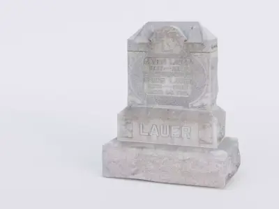 Gravestone Low-poly 3D model 6