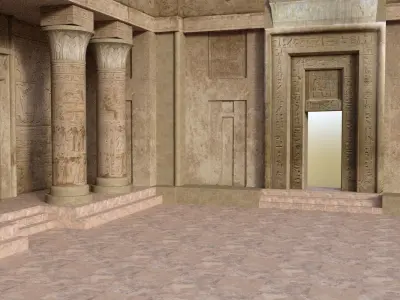 Green Bronze Egyptian Doors 3D model