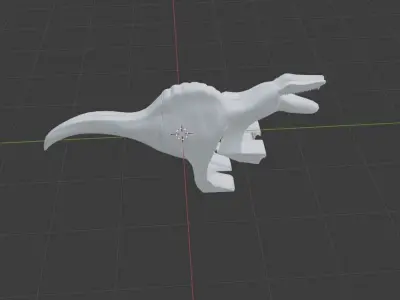 Spinosaurs Half-Modeled model for practice modelling Free 3D model