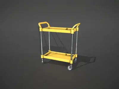 Yellow Service Cart Low-poly 3D model