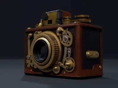 Industrial stylized camera vintage Low-poly 3D model
