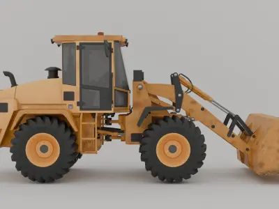 Detailed 3D Model of a Construction Wheel Loader Blender Low-poly 3D model