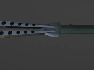  butterfly knife Balisong fan knife low poly Free 3D model