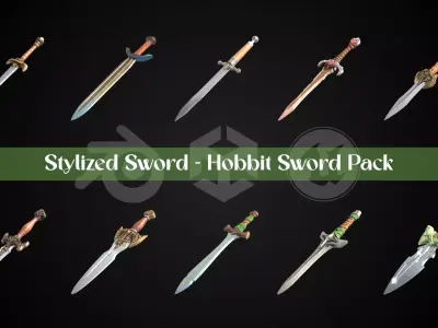 Stylized Sword - Hobbit Sword Pack 3D Model Collection