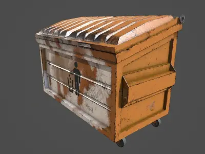 Trash Container Low Poly Game Ready Low-poly 3D model