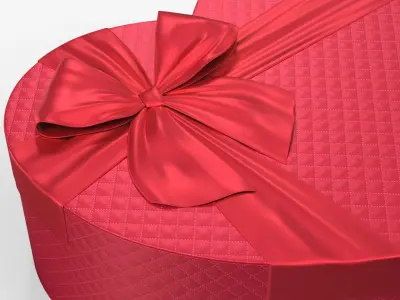 Heart Gift Box Packaging Red 3D model