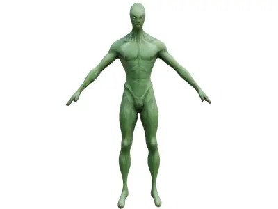 Realistic Alien Low-poly 3D model