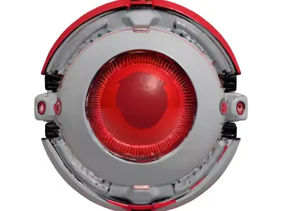 Cybernetic Eye Implant Titanium 3D model