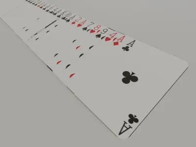 Realistic deck of cards Free low-poly 3D model