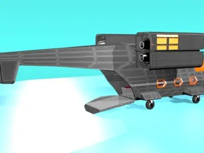 Fictional Aircraft Low-poly 3D model