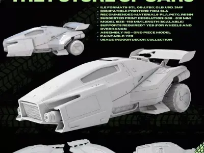 3D Printable Sci Fi Themed Decorative Vehicle Model 3D print model