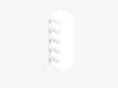 Locker - Plastic - Locka - Classic Extra - Five Tier Low-poly 3D model