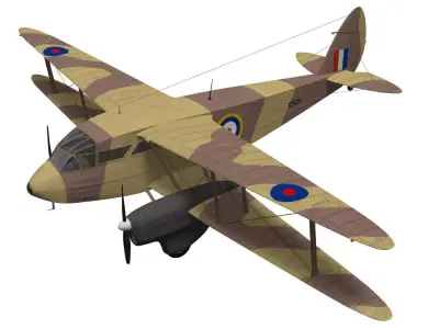 de Havilland DH89 Dragon Rapide 3D model buy