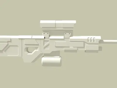 sci fi machine gun Free low-poly 3D model