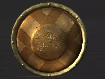 Ancient Shield Low-poly 3D model get