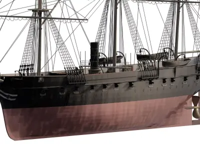 JAPAN NAVY LATE 1800S FRIGATE 3D model
