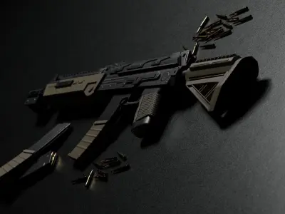 Weapon Pack Low-poly 3D model 3