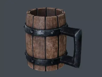 Medieval Mug - PBR Game Ready Low-poly 3D model