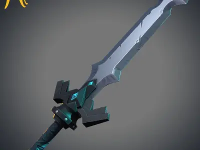 Stylized Fantasy Sword - Game Ready Low-poly 3D model