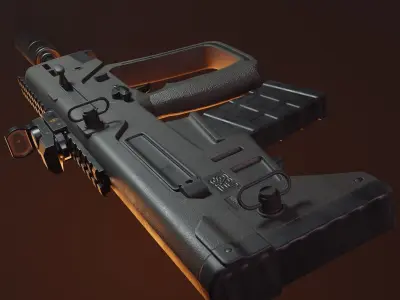 TAR 21 inspired rifle Low-poly 3D model