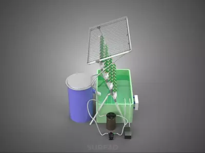 IOT HYDROPONIC PLANT AUTO CONTROL WATER CYCLE PUMP NOZZLE SPRAY 3D model